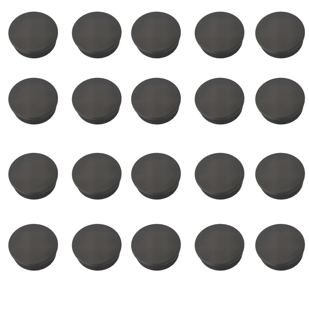 20PCS Round Plastic End Caps 58mm Black Insert Plugs Anti-Slip Plastic Round Tube Plug for Pipe Tables Chairs Desks Beds