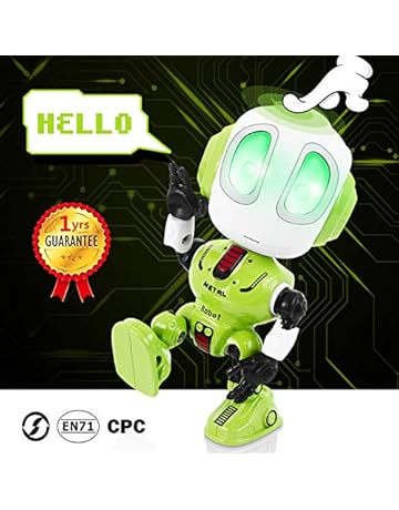 Peradix Mini Robot de Juguete,Robot Juguete Educativo con función de repetición de Voz - Mini Robot Interactivo con Efectos Luces y Sonido Electronico Robot Regalo para Niños