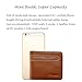 Genuine Leather Credit Card Wallets Coin Purse MInimalist Thin Wallets for Mens (Brown,Classic Version)