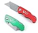 Set of 2 Vulcan Gear Utility Knives Box Cutter Set with 10 Extra Blades Included Red & Green