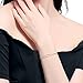 Expandable Bangle 18K White Gold Plated Crystal Cubic Zirconia Rhinestone Open Cuff Bracelet for Women Girls 6.5