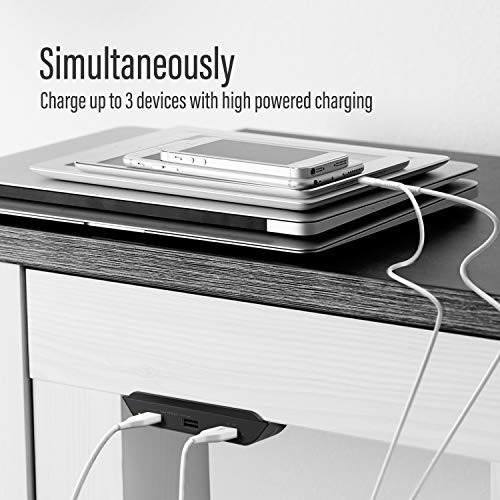 Galvanox 3 Port USB Desktop Charger (Edge Mounted) PowerRail Charging Station Compatible with All Ph - //coolthings.us