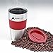 AdirChef Single Serve Mini Travel Coffee Maker & 15 oz. Travel Mug Coffee Tumbler & Reusable Filter for Home, Office, Camping, Portable Small and Compact for Fathers Day (Ruby Red)