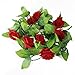 Leegoal Artificial Rose Silk Flower Green Leaf Vine Garland Home Wall Party Decor Wedding Decal (Red)