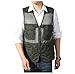 Kedera Men's Mesh Fishing Vest Photography Work Multi-Pockets Outdoors Journalist's Vest Jacket (Army Green, Large)