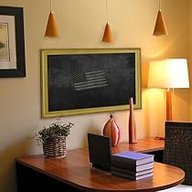 Rayne Mirrors American Made Vintage Gold Blackboard/Chalkboard with White/Silver Edge Finish, 16