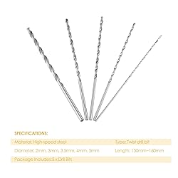5PCS Extra Long High Speed Steel Drill Bit Sets
