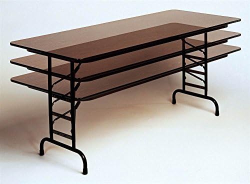 Solid Adjustable Height Folding Table (36 in. x 72 in./Walnut)