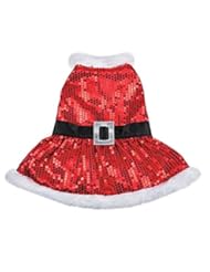 Pet Products: Zack & Zoey Mrs. Claus Sequin Dress for Dogs, 14" Small/Medium, Red - Zack & Zoey