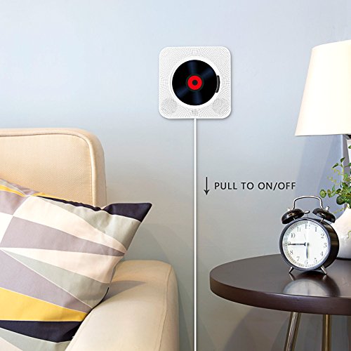 Wall-Mountable-CD-Player-WINSSES-HiFi-Speaker-with-Bluetooth-Remote-Control-USB-35mm-Headphone-Jack-AUX-inputoutput