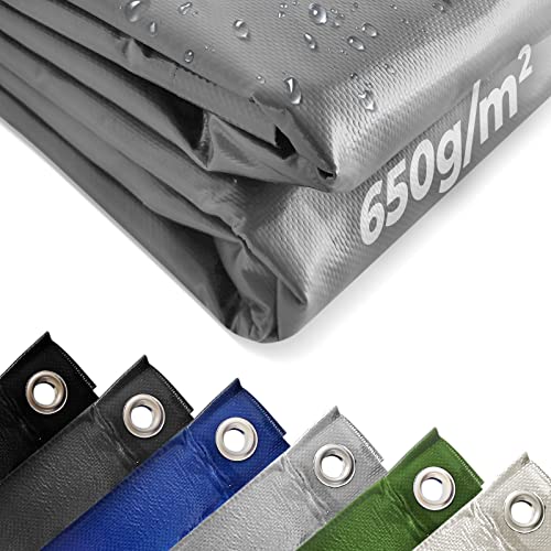 Jago® Abdeckplane - 650 g/m², 2x3/3x5/3x6/4x3/4x5/4x6/4x7/4x8/5x6/5x7/5x8 m, Wasserdicht & Reißfest, mit Ösen, Farbwahl, PVC-Schutzplane, LKW Plane Ge