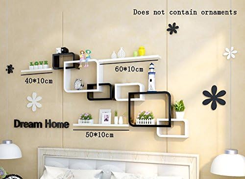 Flashing- Wood-based Panels Floating Shelf/wall Shelves/Plant Stand/bookshelf, Living Room Corridor Bedroom Wall Hanging Backdrop Decoration Rack Wall Frame ( Color : #3 )