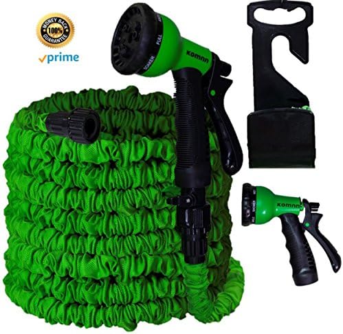 50 Ft. Garden Hose- Flexible Expanding Compact &amp; Collapsible – Perfect for Outdoors or Your Yard – Powerful 8 Pattern Spray Nozzle &amp; Convenient Garden Hose Hanger Included - Green