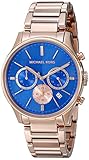 Michael Kors Chronograph Blue Dial Rose Gold-tone Mens Watch MK5911