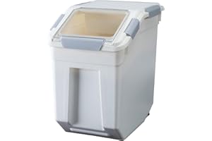 HANAMYA 25 Liter / 40 lbs Rice Storage Container with Measuring Cup, BPA free, For Rice | Grain | Pet Food | Flour, 1 count, White
