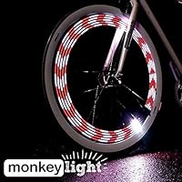 Monkey Light M210R - USB Rechargeable Battery 80 Lumen Full Color Bike Wheel Tire Spoke Light Accessory 10 LED Waterproof Ultra-Durable Assembled in USA