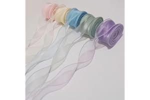 5 Rolls 45.72 Meter Transparent Organza Ribbon, Tail-Like, Gift Wrapping, Wedding Decor, Headwear, Luxury Bouquet, Cake Decor