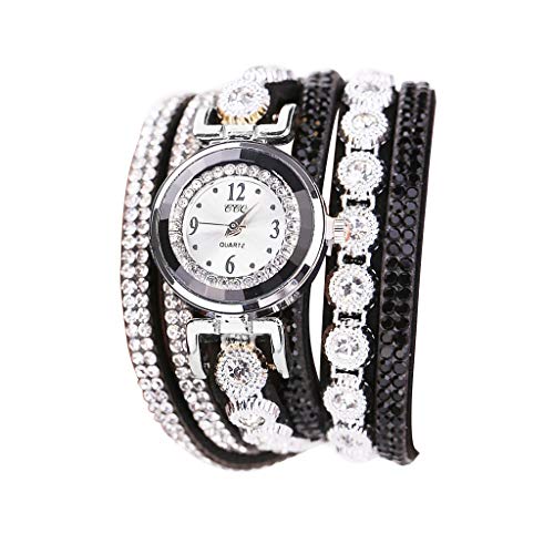 BBFairy Women's Charm Bracelet Watch - Luxury Crystal Wrap Around Bracelet Analog Quartz Wrist Watch - //medicalbooks.filipinodoctors.org