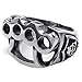 KONOV Mens Stainless Steel Ring, Skull Boxing Glove, Black Silver