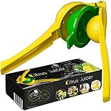 Hand Held Manual Lemon Squeezer: Manual Citrus Press Juicer - Squeeze Juicer for Lemons, Limes, Oranges - Heavy Duty Easy to Clean Dishwasher Safe Aluminum - Premium Quality Professional Kitchen Tool