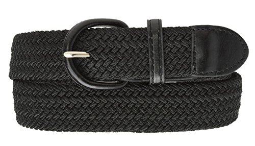 Black Braided Elastic Stretch Belt by Marshal