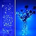 Fairy Lights Battery Operated Starry Firefly Silvery Wire String Lights 15 Pack 7.2ft 20 LED Jar Table Centerpiece for Wedding Christmas Halloween Party Decoration (Blue)