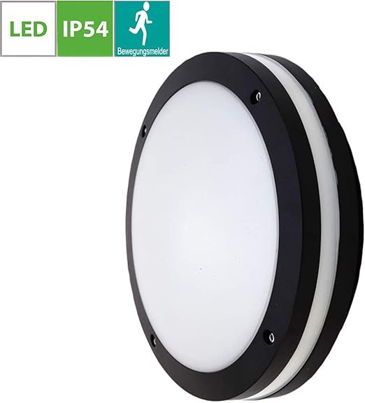 Luces de pared LED circulares exteriores de 18 vatios con sensor de