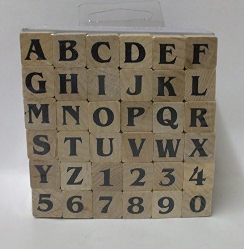 Contempo Alphabet Set, 36 pc Wood Block Rubber Stamps by JoAnn Craft Essentials