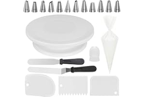 Kootek 69pcs Cake Decorating Supplies Kit, Cake Decorating Set with Cake Turntable Stand, 12 Numbered Icing Piping Tips, 50 P
