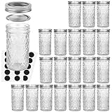 Mason Jars 12 OZ, VERONES Canning Jars Jelly Jars With Regular Lids, Ideal for Jam, Honey, Wedding Favors, Shower Favors, Baby Foods, 20 PACK