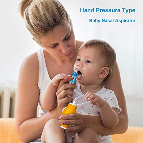 Baby Nasal Aspirator, Upgraded Hand Pressure Nose Suction - Healthy Sucker for Snot or Mucus to Relieve Stuffy Blocked Noses, Used Negative Pressure Ball Instead of Mouth (Nasal Aspirator Kit)