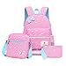Moonwind Polka Dot 3pcs Kids Book Bag School Backpack Handbag Purse Girls Teen (Bowknot Pattern-Pink)