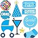Baby Shower Boy Photo Booth Props - 53 Pieces - Baby Shower Decorations, Gifts, Favors and Supplies for Boy - Pregnancy Announcement - Gender Reveal Party