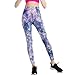 Aumy Women’s Mermaid Digital Printed High Waist Yoga Leggings Full Length Workout Capris Pants, Mermaid Purple, Free Size