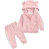 ZFTTZYMX Baby Boys Girls Cotton Tracksuit Toddler Clothes Bear Hoodie Pocket Sweatshirt Top + Sweatpants 2PCS Outfits Set