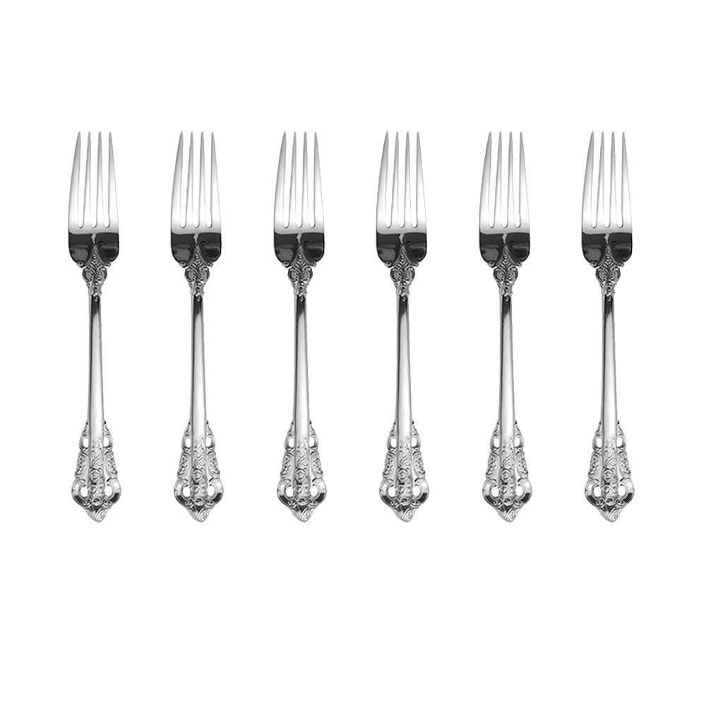 ZFQ 6-Piece Dinner Forks, 18/10 Stainless Steel Large Table Forks, 8.15 Inches, Mirror Finish, Dishwasher Safety, Silver