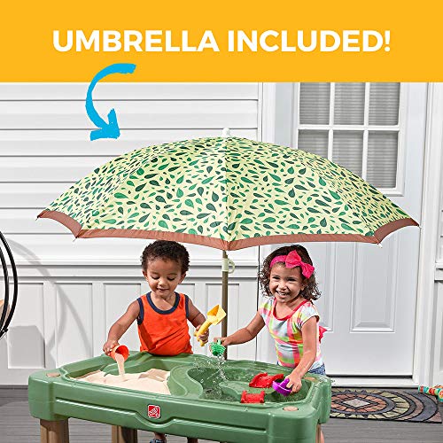 Naturally Playful Sand Toddler Water Table With Umbrella Step2