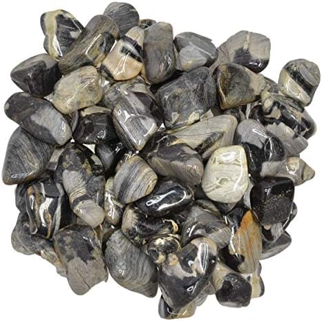 Amazon Com Hypnotic Gems Materials 3 Lbs Silver Leaf Jasper Tumbled Stones From Africa Small 0 75 To 1 Polished Rocks And Gemstones For Art Crafts Fountains Crystal Healing And More