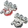 2 Pack 12V Automotive Top Post Battery Wire Cable Terminals Clamp Connectors Kit, Car 3 Way Battery Terminals, Positive and Negative, Applicable in Car, Boat, Van and More