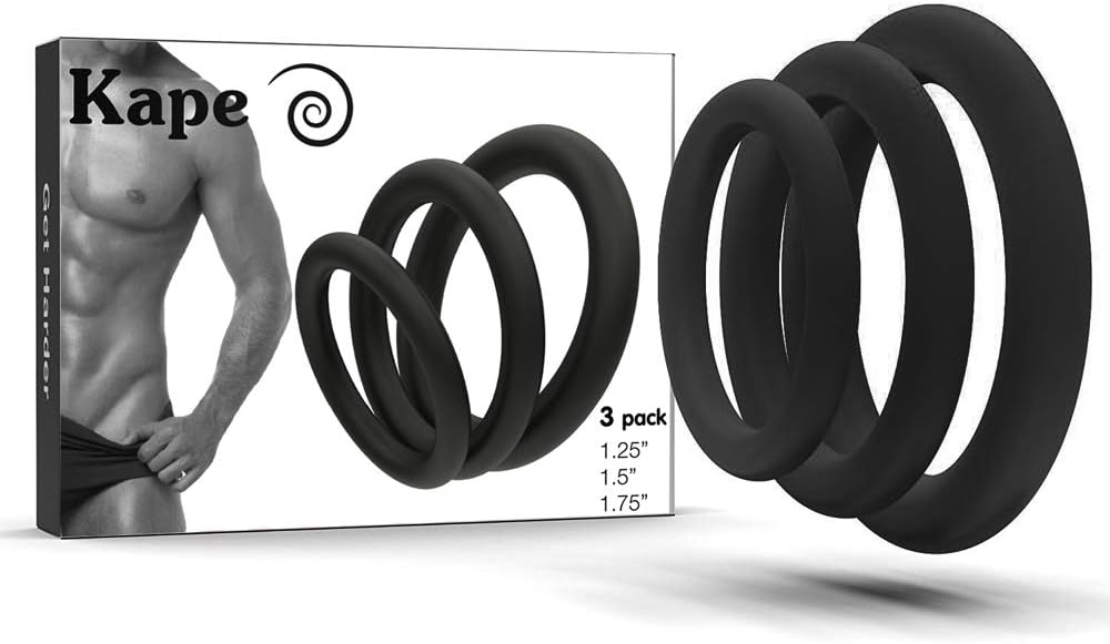 DarBa Set of 3 PCS Silicone Massage Rings for Men - Black item f 40