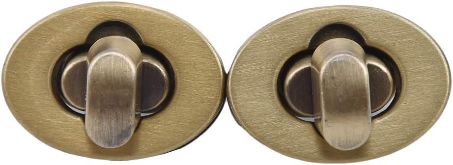 Iumer Small Oval Purses Turn Twist Locks Clutches Closures Metal Purse Closure Clasp DIY Hardware,Bronze