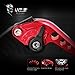 MZS Clutch Brake Levers Short Adjustable Round CNC Red Compatible with ZX6R ZX636 2007-2018 | ZX10R 2006-2015 | Z750R 2011-2012 | Z1000 2007-2016 | Z1000SX Tourer 2011-2016