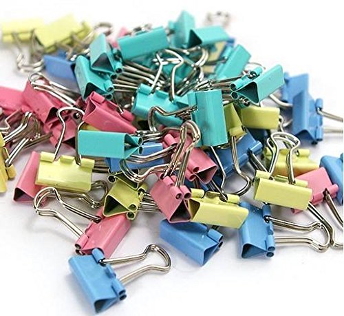 Etmact Colorful Metal Binder Clips, Assorted Colors and size 3/4-Inch, 144 Clips