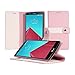 AceAbove LG G4 Case, LG G4 Wallet Case Book Cover Case with Premium Soft PU Leather with Stand Flip Cover and Credit Card Id Holders (Pink/White)