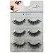 LASHVIEW 3D False Eyelashes Soft Black Handmade Natural Look Eye Lashes Fake Eyelashes 3 Pairs (033)