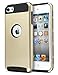 ULAK iPod Touch 6th Generation case,iPod 6 Cases, Dual Layer Slim Protective Hybrid iPod Touch Case Hard PC Cover for Apple iPod Touch 5 6th Generation (Champagne Gold + Black)