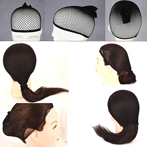 5 Pack Wig Caps - LeBeila Black Breathable Mesh Net Nylon Weaving Wig Cap Stretch Liner Snood No Slip Open End For Men/Women Long & Short Hair Bulk Cosplay Wigs Making Accessories Fishnet Hairnets