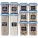 Shazo Kitchen Food Storage Containers 20-Piece Set (10 Container Set) - Airtight Dry Food w/Dual Utility One Lid Fits All, Freezer Safe, Plastic Food Bins Pantry Organization & Stackable Space Saver