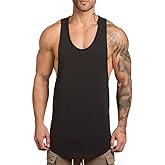 ZUEVI Men's Muscle Tank Tops Sleeveless Cut Off Shirts Bodybuilding Gym Workout Stringer T-Shirts