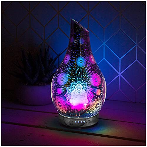 Desire Aroma Desire Buddha Aroma Diffuser-Essential Oil Ultrasonic Aromatherapy Humidifier – 4 Mist Modes, Quiet, Colourful Light + Auto Shut-Off, Multicolour, Medium